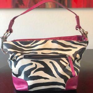 Zebra and Pink used handbag